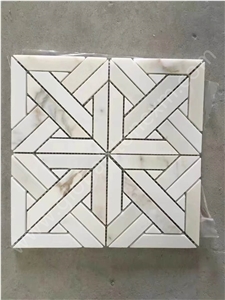 Volakas White Marble,Custom Shape Of Mosaic