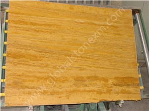 Yellow Travertine Slabs Tiles for Wall Cladding