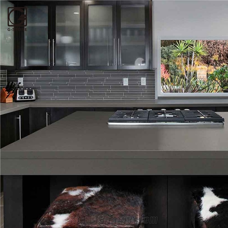 Deep Grey Color Kitchen Countertop