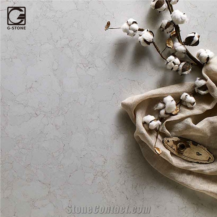 White Quartz Marble Looks Stone Perimeter Countertop, Island Top from