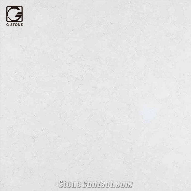 White Quartz Marble Looks Stone Perimeter Countertop, Island Top from