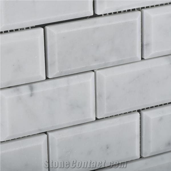 Bianco Carrara Brick Polish Marble Mosaic