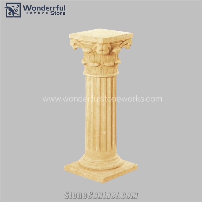 Artificial Cast Stone Pedestal Column Carving