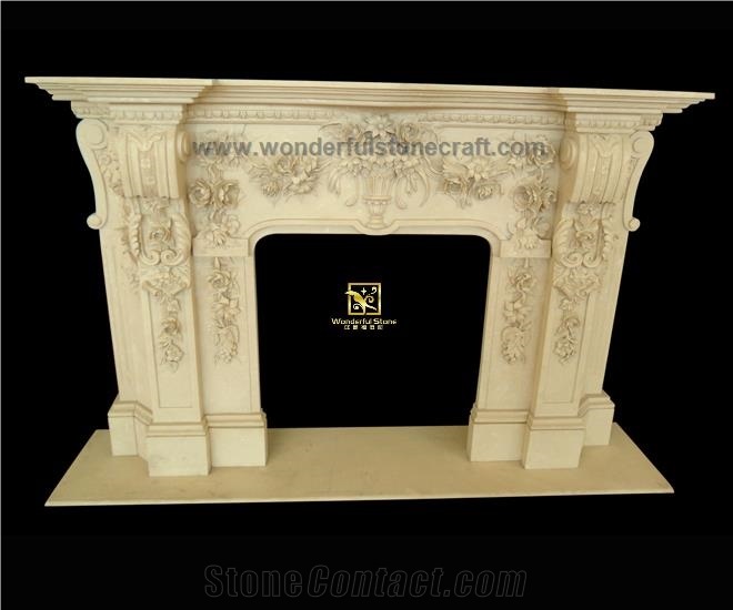 Artificial Stone Fireplace Mantel Custom Made Size From China