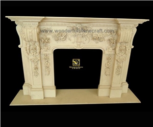Stone Fireplace Mantel Custom-Made Size