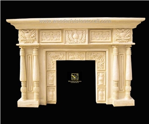 Stone Fireplace Mantels Handcarved