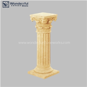 Artificial Stone Pedestal Column Hand Carved