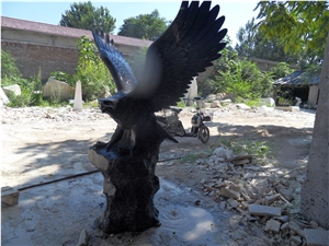 Black Marble Eagle Sculpture Animal Carving Works
