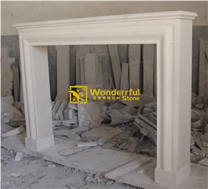Cream Bello Limestone Fireplace Mantel Surrounds