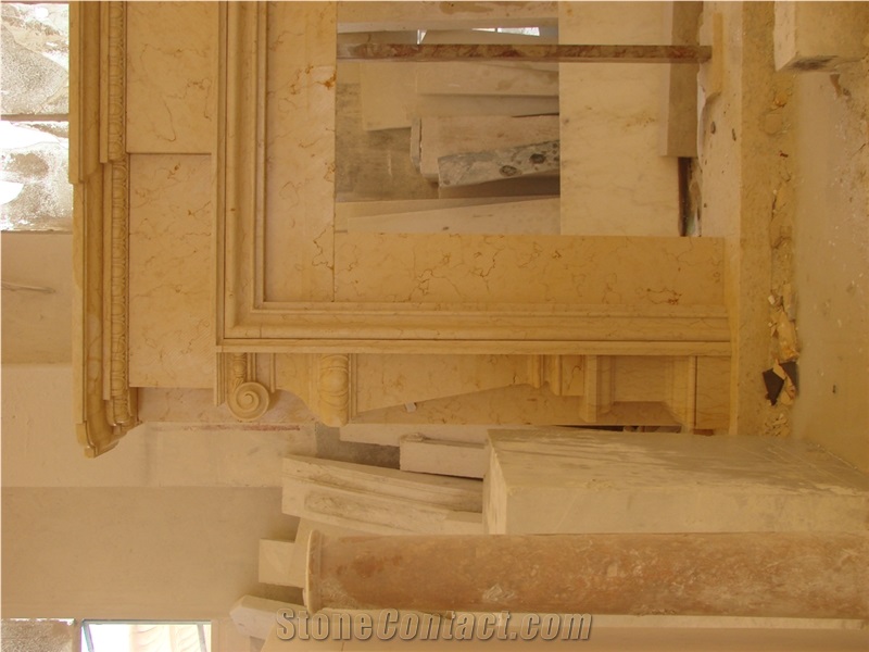 Egypt Sunny Gold Marble Fireplace Mantels Surround