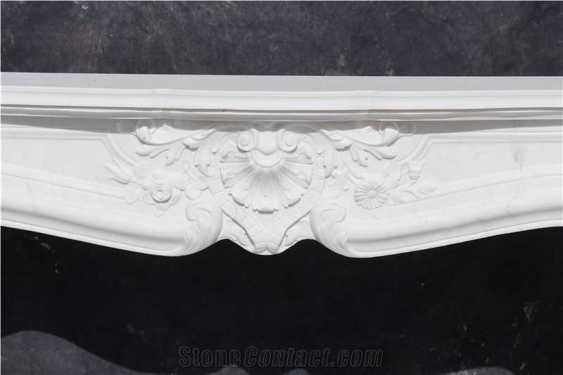 Fangshan White Marble Fireplace Mantels Fireplace Surround Hearth