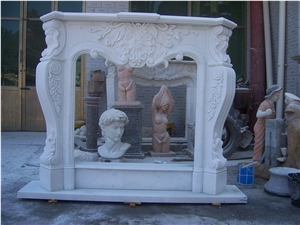 Fangshan White Marble Fireplace Mantels