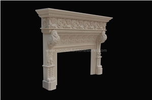 Fireplace Mantel Egyptian Beige Marble Custom-Made