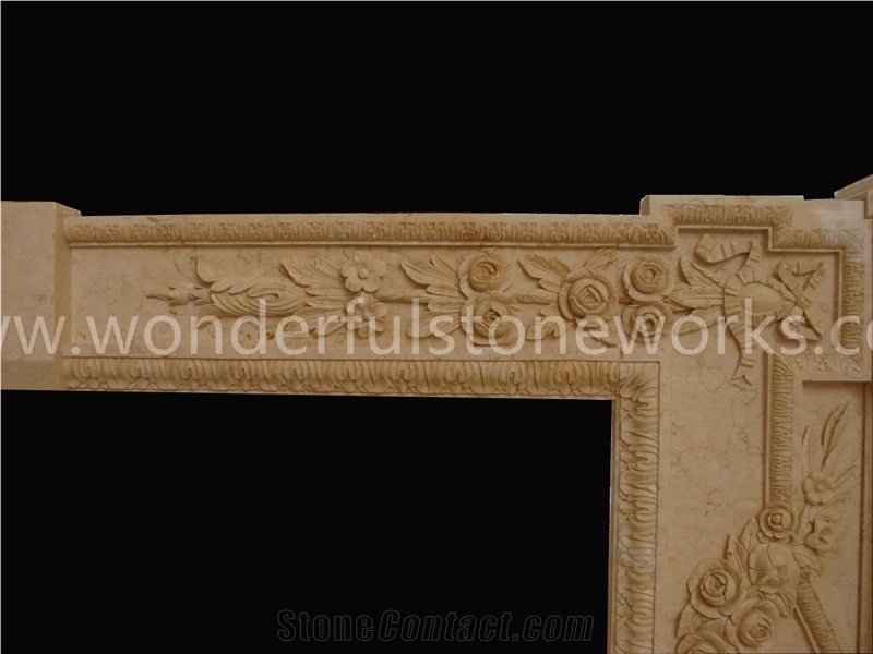 Fireplace Mantel Surround Egyptian Beige Marble