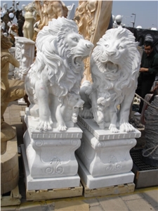 Gate Lion Statues Animal Sculptures Carvings