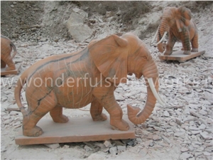 Gate Lion Statues Beige Marble Animal Sculpture