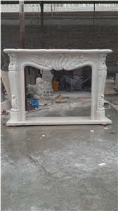 Gold Beige Marble Fireplace Mantels