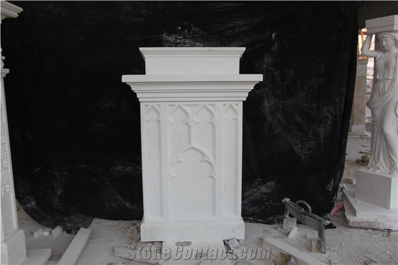 Hunan White Marble Ambo Church Altar Furnishing