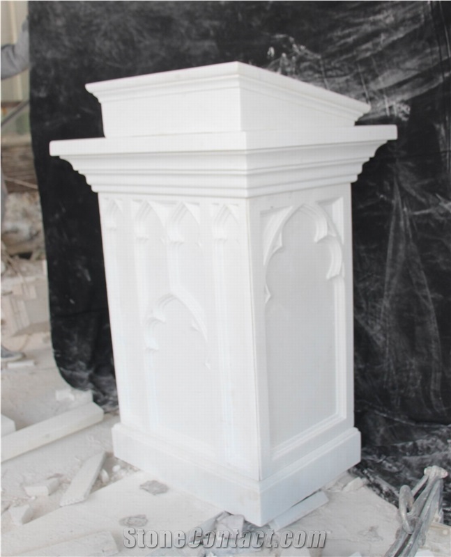 Hunan White Marble Ambo Church Altar Furnishing