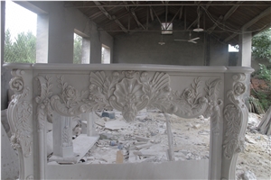 Hunan White Marble Fireplace Mantels Surrounds