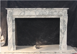 Italy Arabescato Marble Fireplace Mantel Surround