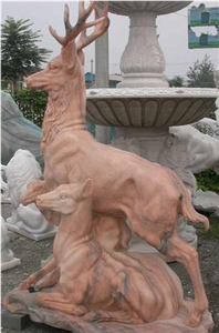 Marble Elk Statuary Statue Animal Sculpture