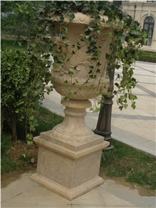 Marble Flower Pot Vase Urn Planter Sculptured
