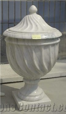 Marble Flower Pot Vase Urn Planter Sculptured