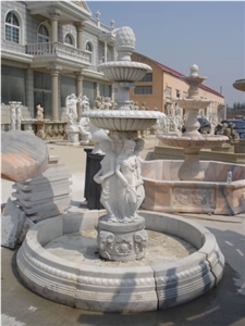 Marble Fountain Sculptured Garden Park Landscaping