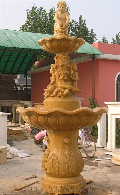 Marble Fountain Sculptured Landscaping Bird Bath