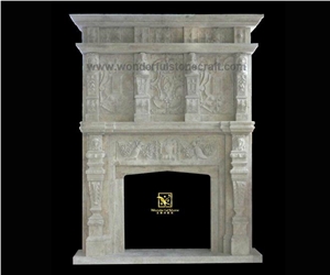 Marble over Mantel Fireplace Surround Hearth