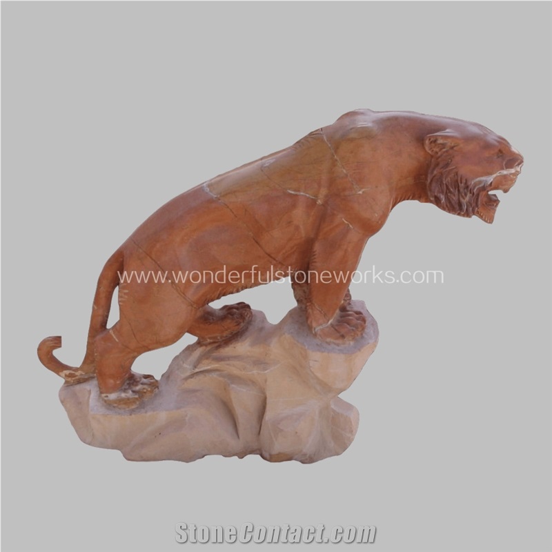 Marble Panther Animal Carving Sculpture Statue