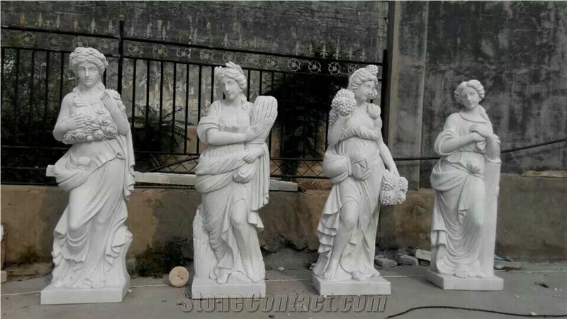 Marble Statues Statuary Sculpture Carving 4 Season