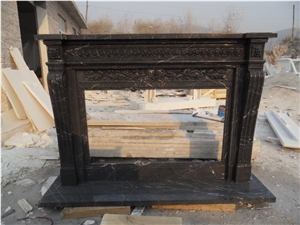 Nero Marquina Fireplace Mantel Surround Hearth