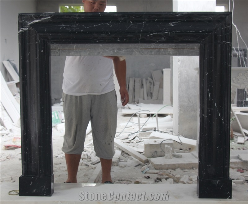 Nero Marquina Fireplace Mantels Surrounds Hearth