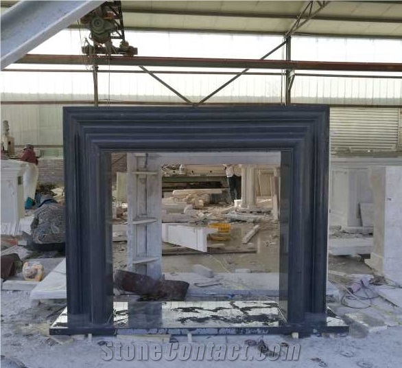 Nero Marquina Marble Fireplace Mantels Surrounds From China