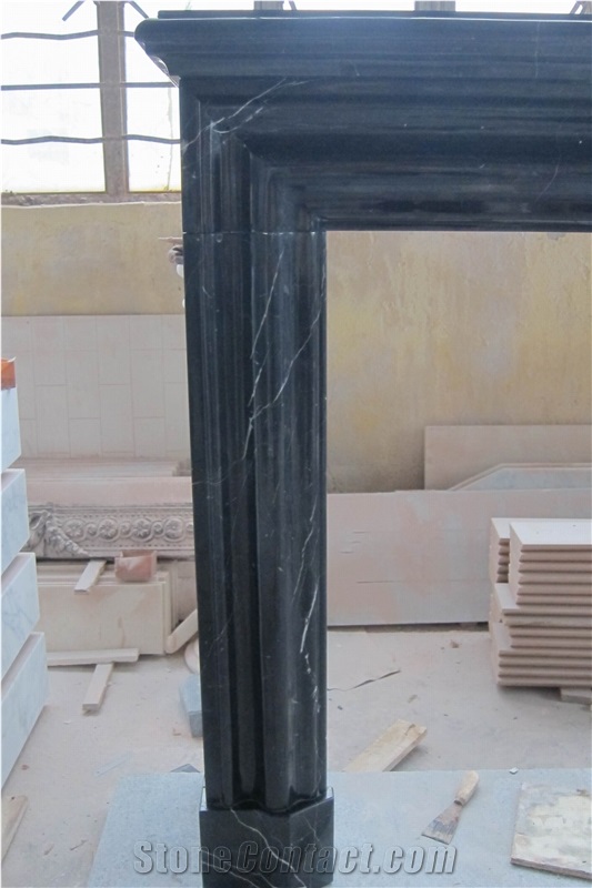 Nero Marquina Marble Fireplace Mantels Surrounds