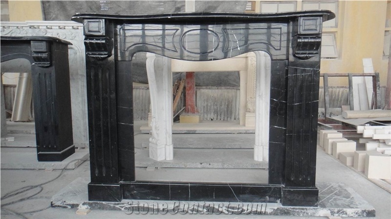 Nero Marquina Marble Fireplace Surrounds Mantels