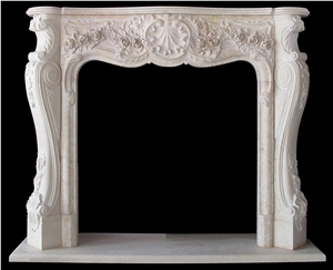 New Cream Marfil Marble Fireplace Mantels