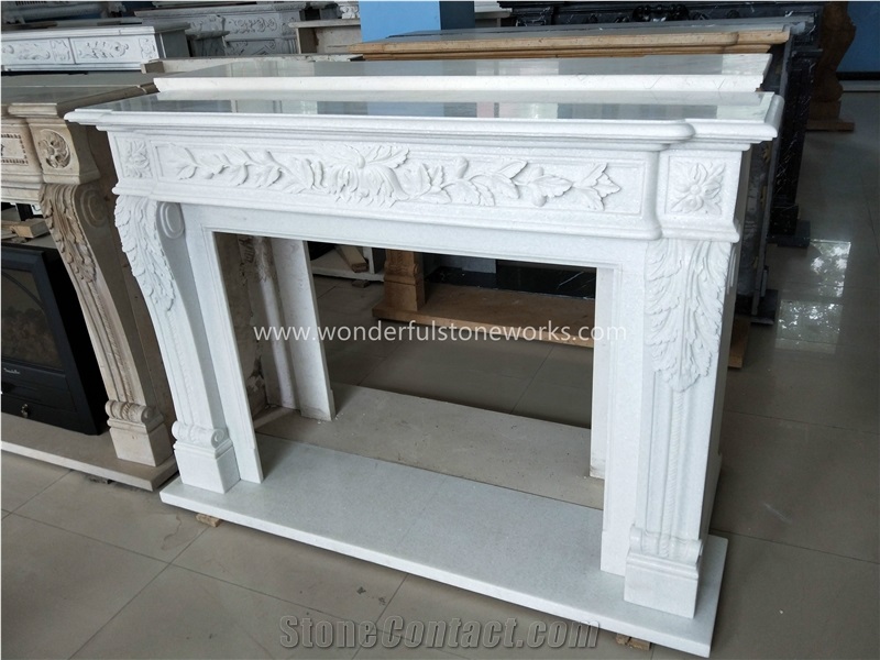 Sichuan White Marble Fireplace Mantel Surround