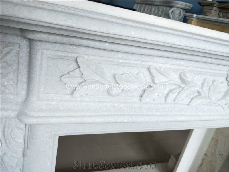 Sichuan White Marble Fireplace Mantel Surround