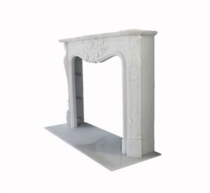 Sichuan White Marble Fireplace Mantels Surrounds