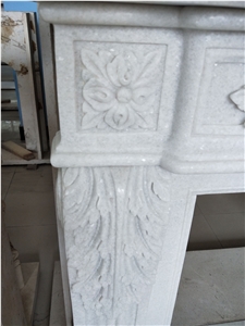 Snow White Marble Fireplace Surrounds Mantels