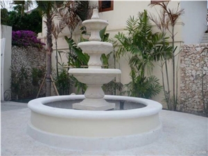 Stone Fountain Sculptured Garden Park Landscaping