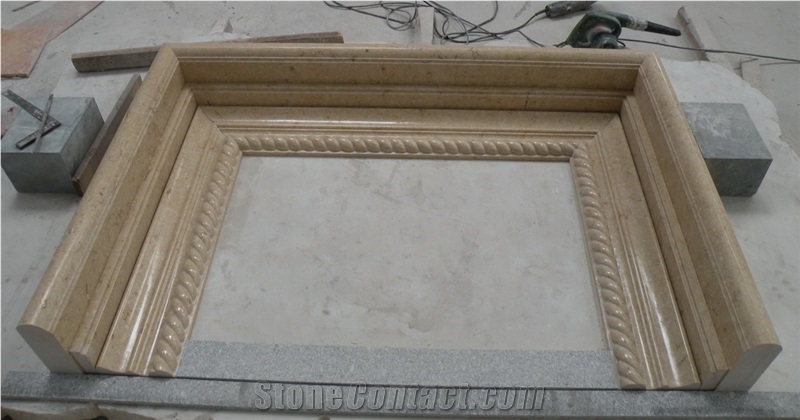 Sunny Gold Marble Fireplace Surrounds Mantel