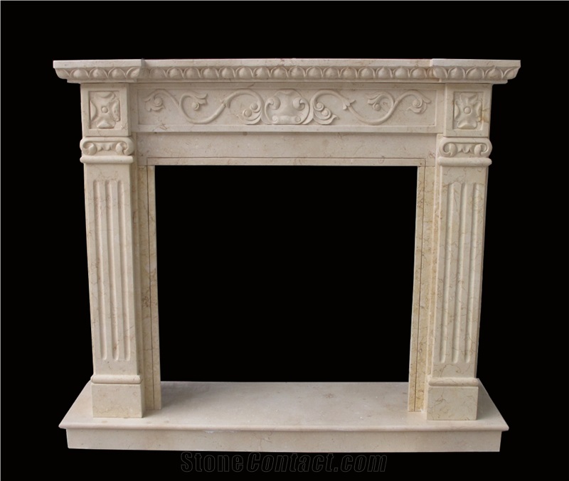 Sunny Gold Marble Fireplace Surrounds Mantel
