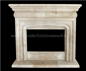 Travertine Fireplace Mantel Surround Sculptured