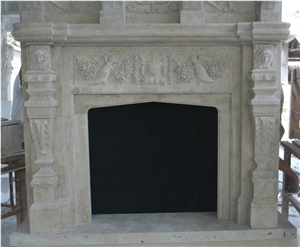 Travertine Overmantel Fireplace Mantel Surround