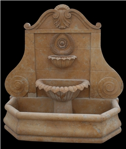 Wall Fountain Handcarved Lion Head Marble Fountain