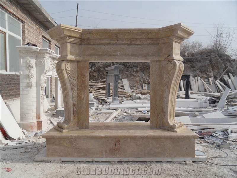 Wall Mounted Stone Fountain Antique Beige Marble